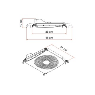 2 - Ventilador com Turbo Termostato Chama Branca KIT para Camper Caravan Van